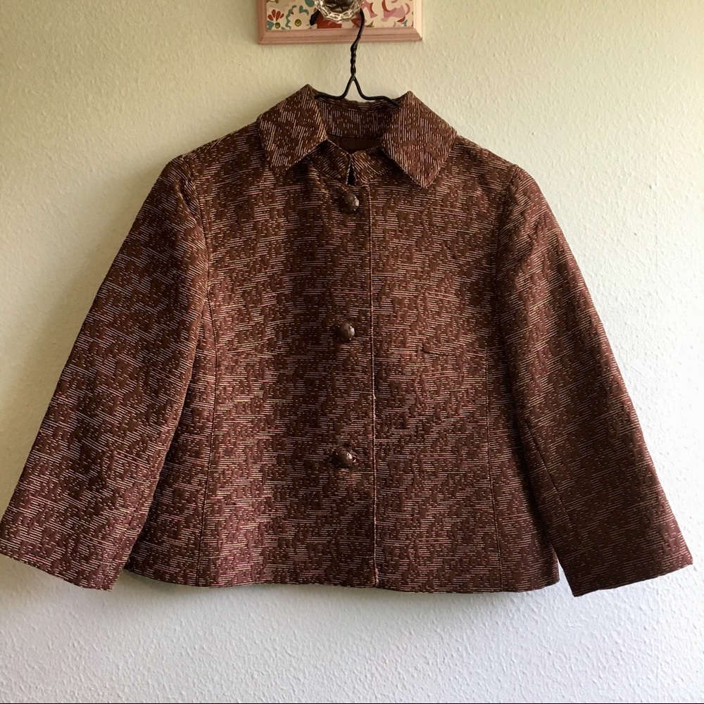 Ideology Brown Jacket with Jewel Buttons - Picture 1 of 2